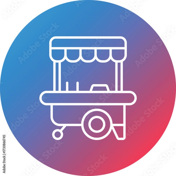 Fototapeta Stall Line Gradient Circle Background Icon