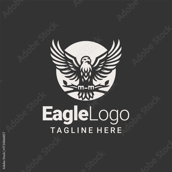 Fototapeta Unique Black White Eagle Drawing