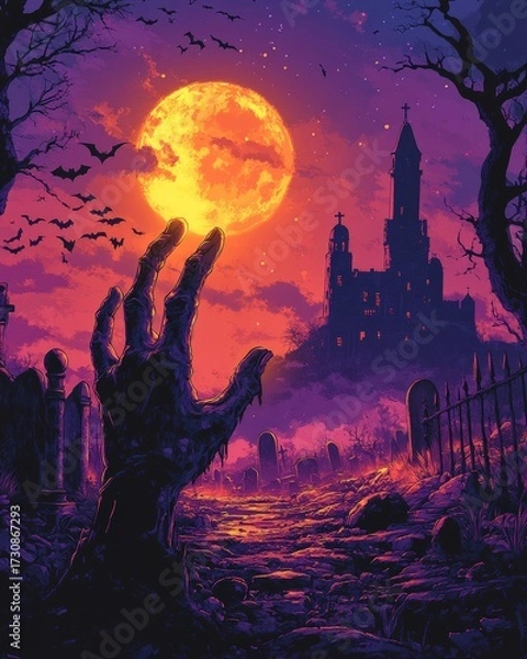 Obraz halloween night landscape