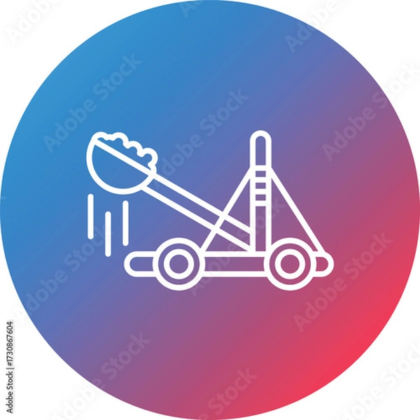 Fototapeta Catapult Line Gradient Circle Background Icon