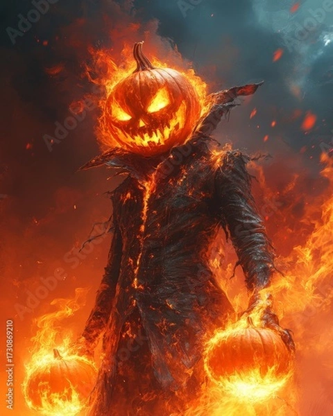 Obraz halloween pumpkin on fire