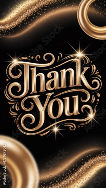 Fototapeta Thank You Message for Luxury Branding and Invitations