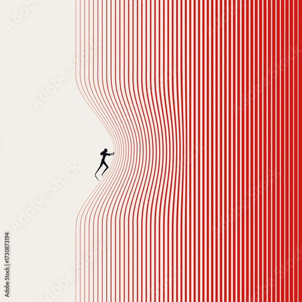 Fototapeta Disruptor Pushing Boundaries to Create Change. Innovation, Leadership, and Breaking the Mold Concept.