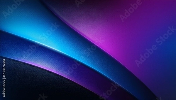 Fototapeta Dark Purple Blue Black Abstract Grainy Background Glowing Vibrant Color Gradient Shape Noise Texture Poster Header Banner Cover Design