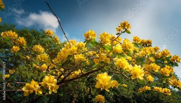 Fototapeta Yellow Flowers On A Tree