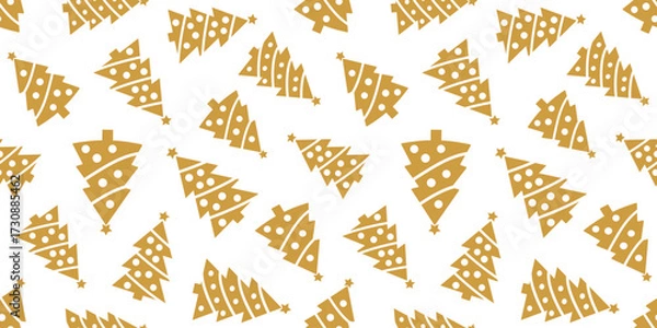 Fototapeta Christmas trees seamless pattern on white background. Design template for wallpaper,fabric,wrapping, textile