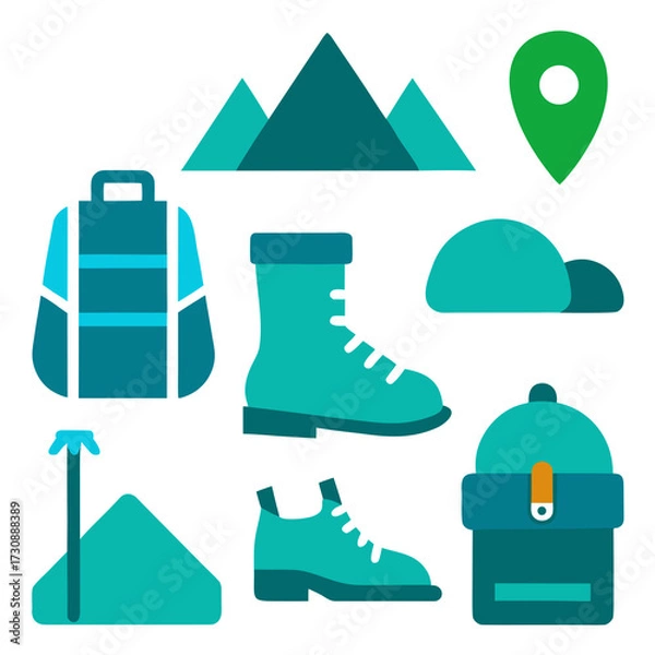 Obraz set of camping icons vector