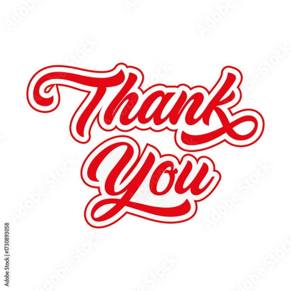 Fototapeta Thank You Lettering isolated on a Transparent Background