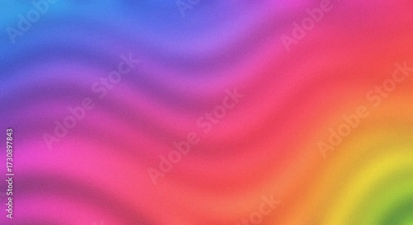 Fototapeta Vibrant Rainbow Gradient with Wavy Lines for Abstract Background or Design Element
