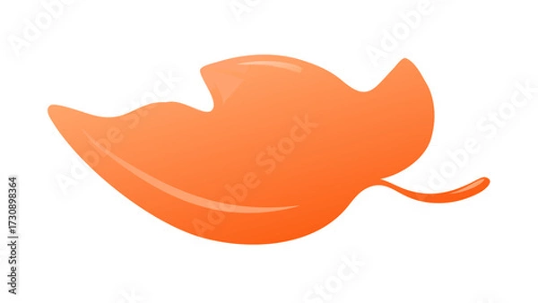 Fototapeta Orange fall leaf vector illustration autumn design element nature graphic isolated symbol icon sign drawing art 100