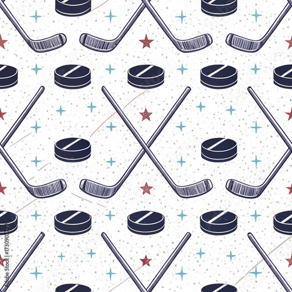 Obraz seamless pattern texture of hockey elements	

