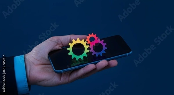 Fototapeta Mobile App Development and Digital Transformation Concept