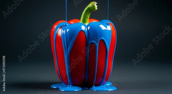 Obraz red pepper on black background