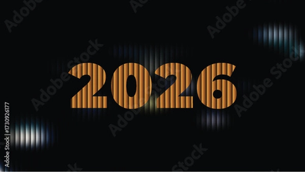 Fototapeta A black background highlights year 2026 with  symbolizing a new business concept