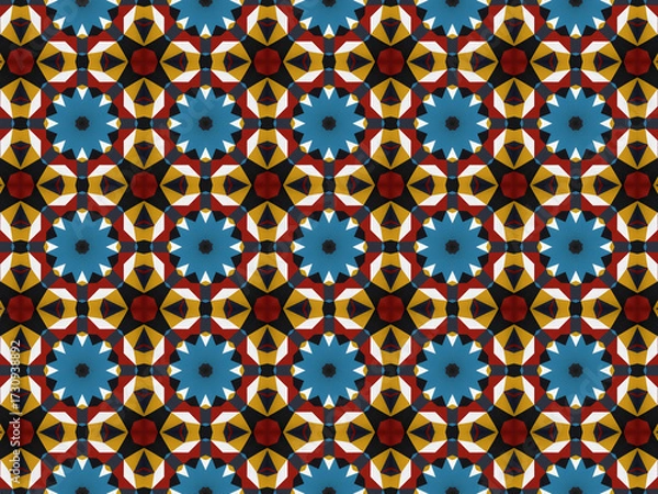 Fototapeta Vibrant geometric pattern background for eye-catching designs, great for modern wallpapers and dynamic textile prints offering unique flair.