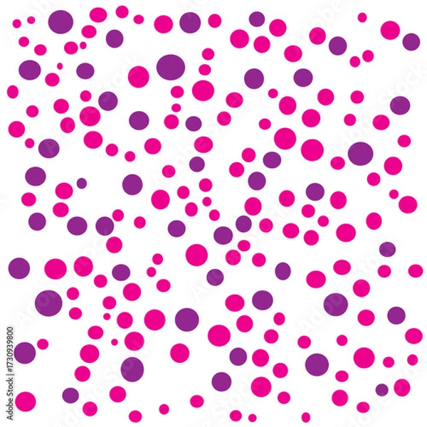 Fototapeta abstract pink background, Cute pink and purple polka dot pattern, wrapping paper.

