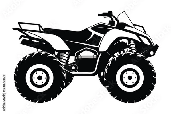 Fototapeta Vector Graphic Depicting A Black And White All Terrain Vehicle (ATV) Silhouette