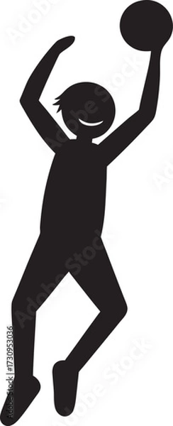 Obraz Smiling Dunk Silhouette Graphic Isolated