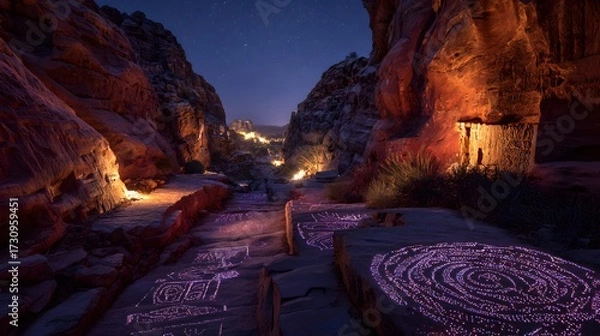 Obraz Ancient Stone Metropolis in Arid Canyon

