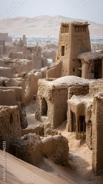 Obraz Submerged Desert City Ruins with Thin Water Layer

