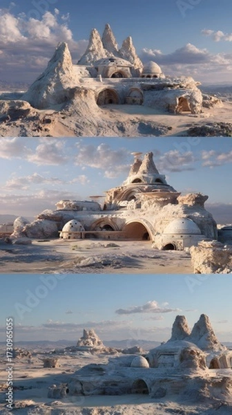 Obraz Wind-Carved Desert City Structures

