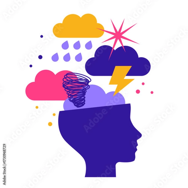 Fototapeta Mental health. Depression Sadness. Depression Concept. Mental disorder, finding answers, confusion