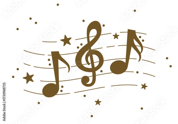 Fototapeta Music notes. Musical Notes design, Songs, Melodies flat vector icon