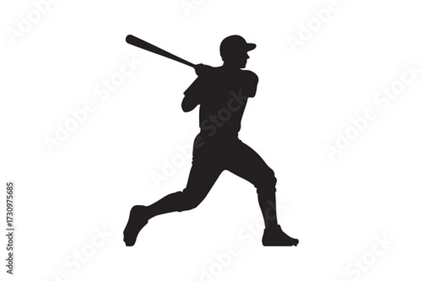 Obraz Silhouette of a baseball player swinging a bat