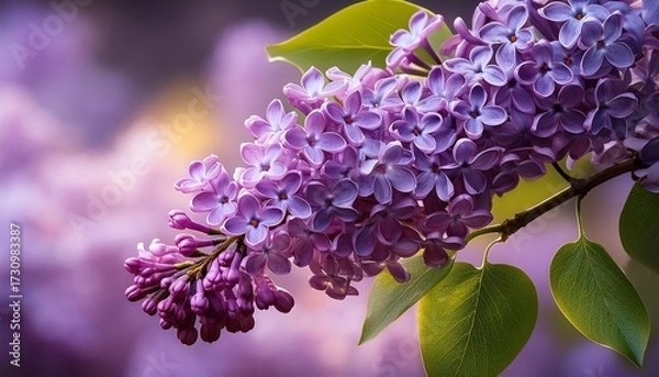 Obraz Syringa Vulgaris Branch With Lilac Flowers