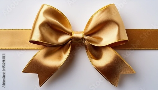 Obraz Gold Bow On White Background