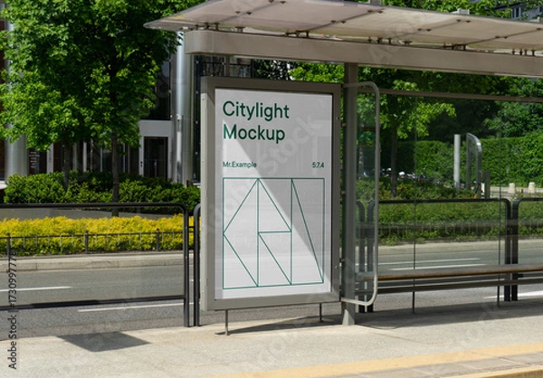 Obraz Bus Stop Citylight Mockup