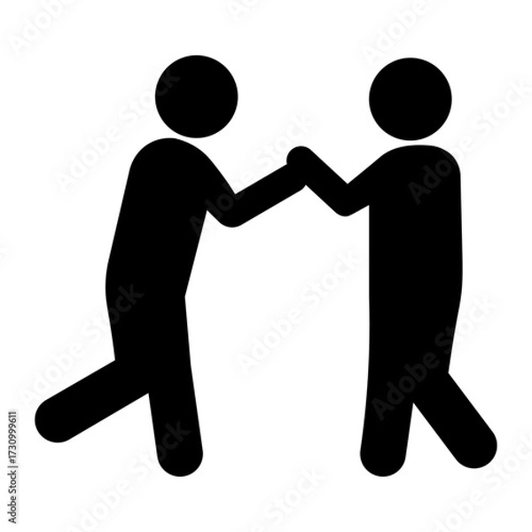 Obraz 手を取り合って握手する人たちのピクトグラム