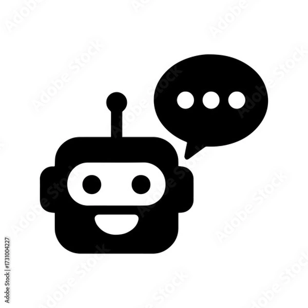 Fototapeta Chatbot Assistant Icon Vector Icon isolated on white