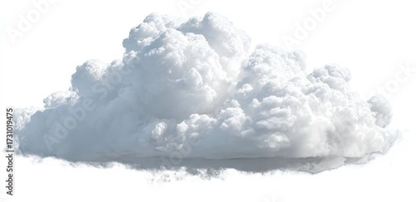 Fototapeta Fluffy white cumulus cloud against a white background (15)