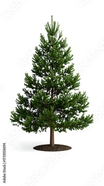 Fototapeta Isolated evergreen Christmas tree