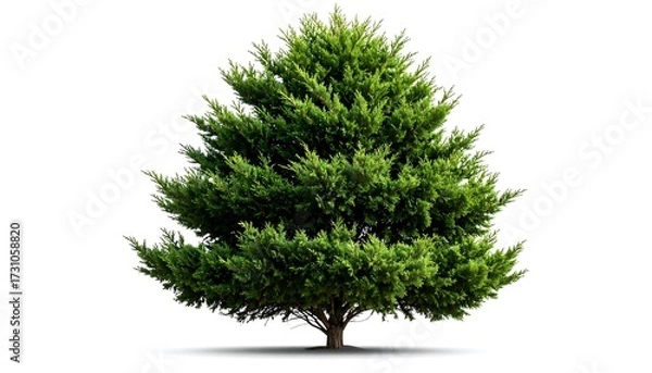 Fototapeta Isolated evergreen tree against white background