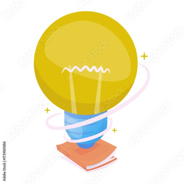 Obraz Book and light bulb vector object illustration