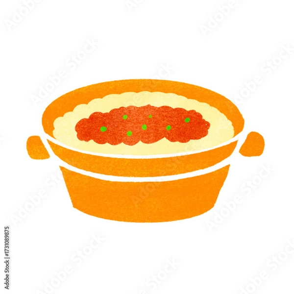 Obraz スタンプ風のドリアのイラスト