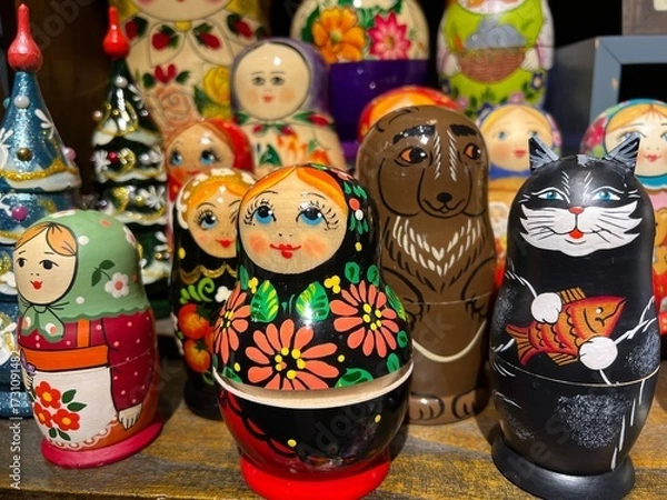 Obraz カラフルで可愛いマトリョーシカ