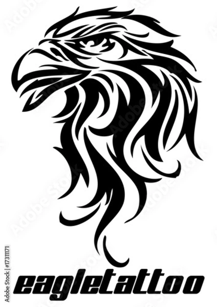 Fototapeta vector illustration tattoo - eagle