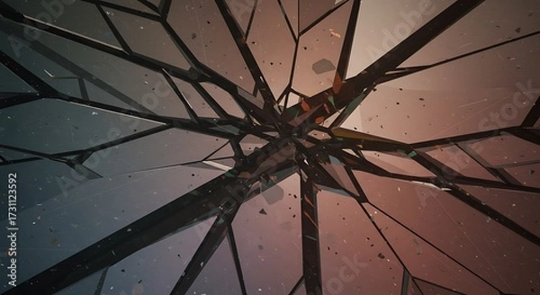 Fototapeta Shattered glass texture with light and shadow effects for background use
