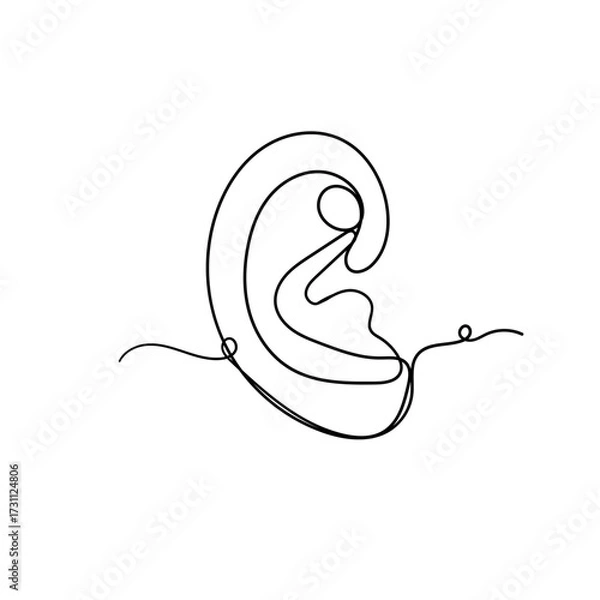 Obraz continuous line drawing human ear