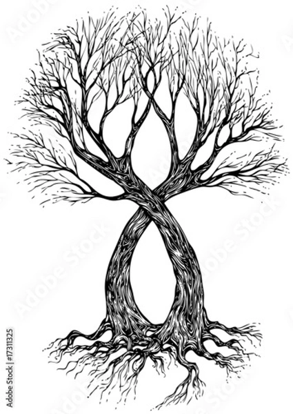 Obraz vector illustration tattoo design (tree)