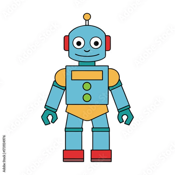 Fototapeta A robot toy with movable parts, glowing lights, and playful features, sparking imagination as kids explore fun adventures with futuristic design and interactive play.
