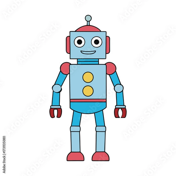 Fototapeta A robot toy with movable parts, glowing lights, and playful features, sparking imagination as kids explore fun adventures with futuristic design and interactive play.
