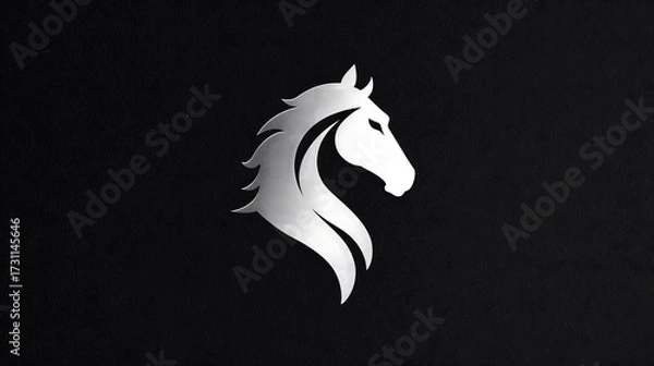 Obraz Silver Horse Head Logo