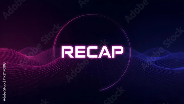 Obraz Neon recap title card with abstract background