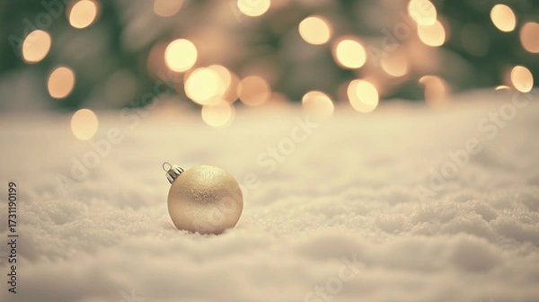 Fototapeta Christmas bokeh background with copy space