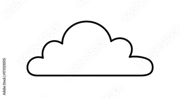 Obraz Simple Cloud Outline Icon on White Background