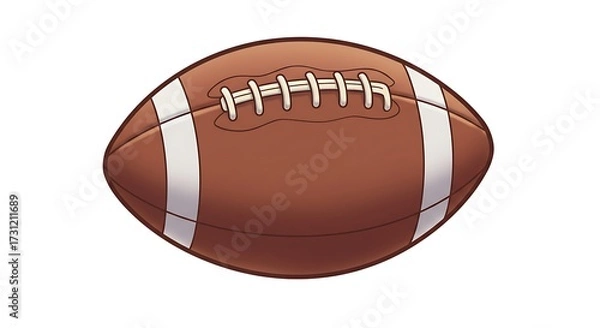 Obraz American Football Illustration with White Stripes and Laces